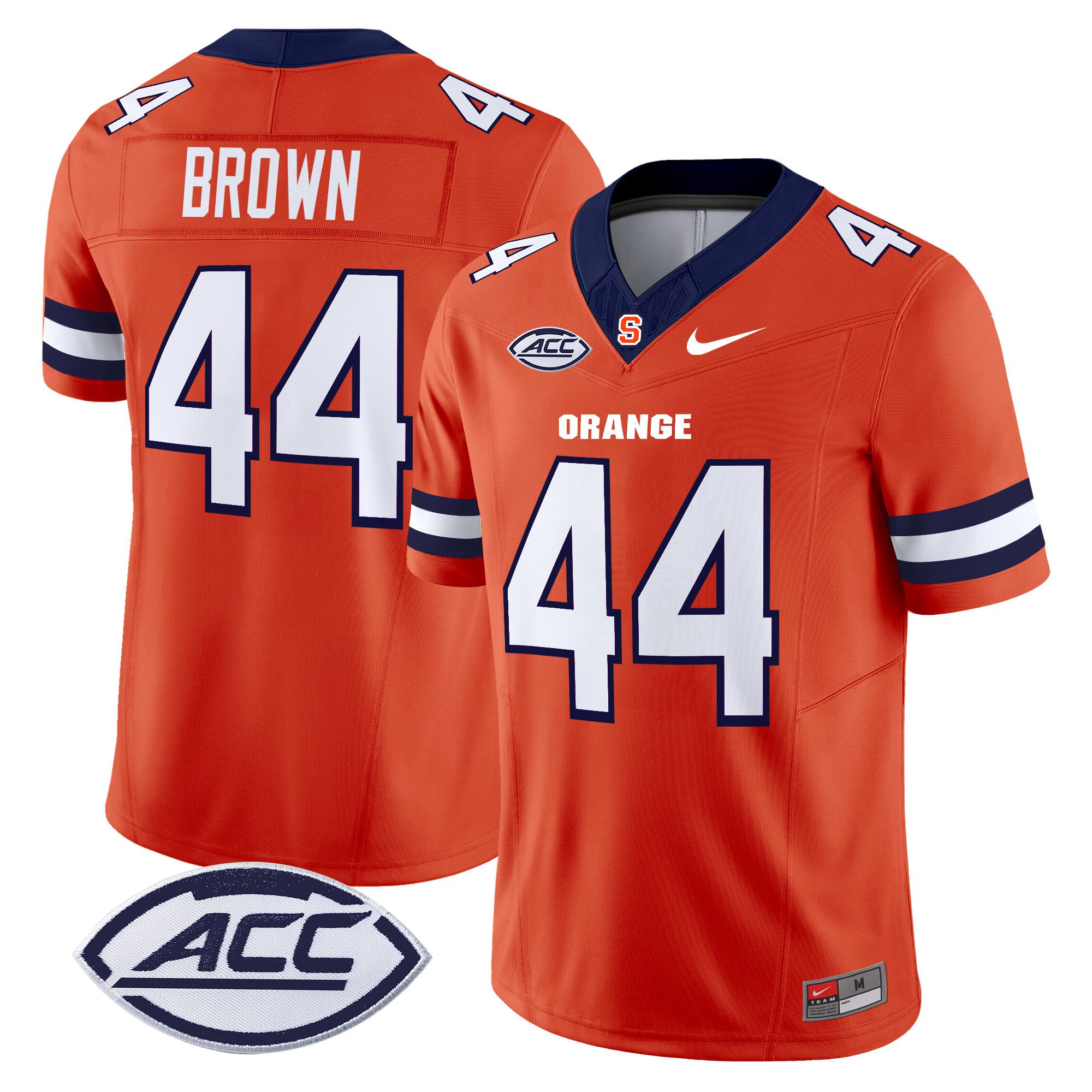 Men Syracuse Orange #44 Brown Orange Nike 2024 Vapor Limited NCAA Jersey style 1->customized ncaa jersey->Custom Jersey